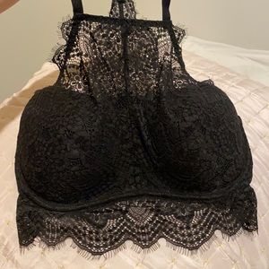 Victoria’s Secret Pink Padded Push Up Lace Bralette Size Small DD